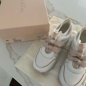 Alexandre Birman Clarita Jogger Sneakers Women’s Size 8 White Pink Original Box